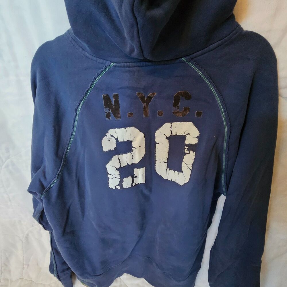 Blue Gap Hoodie Sweatshirt Women's Size L Athletic Fit Lined Green Hood NYC